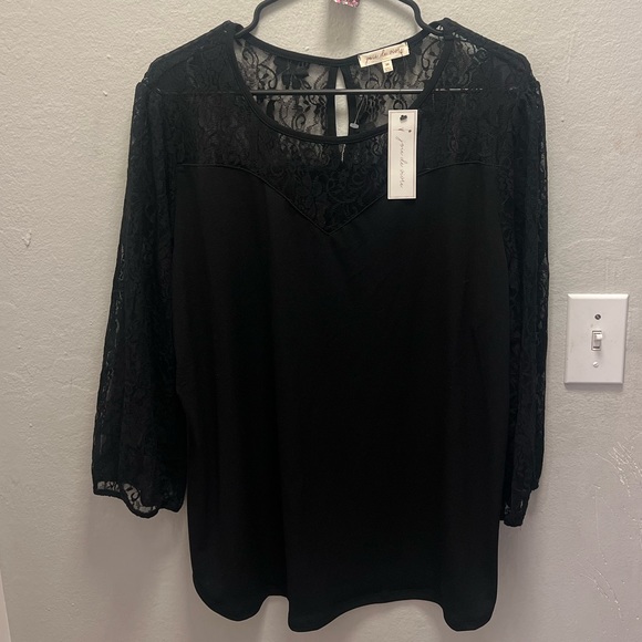 Joie Tops - joie de vivre woman’s lace blouse, color, black size 3x new with tags